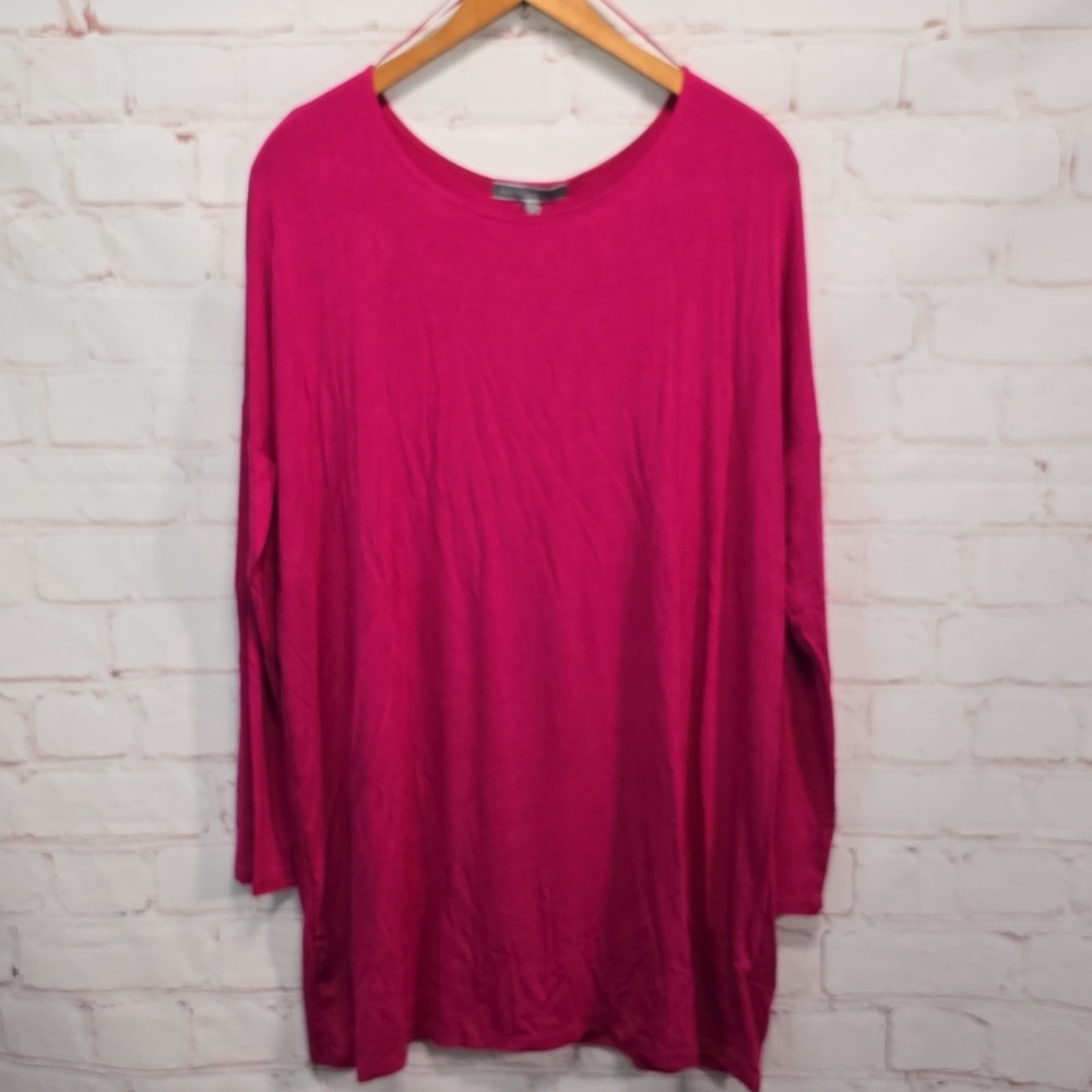 Emma's Closet Tunic fushia 3/4 Sleeve Oversized Womens Size M Nwt